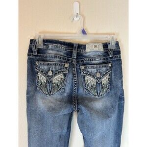 Miss Me 29 X33 Women’s Chloe Boot Bootcut Jeans Wings Embellished Rhinestone